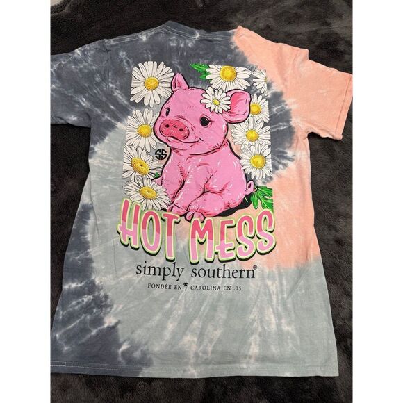 Simply Southern Tops - Simply Southern Hot Mess Women’s Small Tie Die Tee!